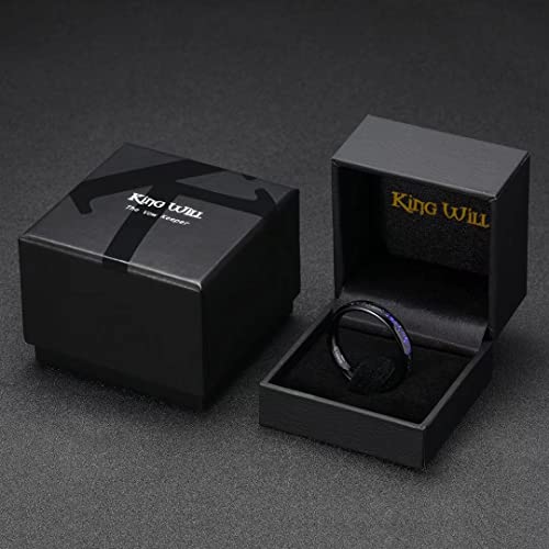 King Will 4mm 6mm 8mm Tungsten Carbide Wedding Band for Men Size 5-15 - color: A-4mm blue-purple