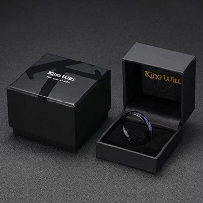 King Will 4mm 6mm 8mm Tungsten Carbide Wedding Band for Men Size 5-15 - color: A-4mm blue-purple