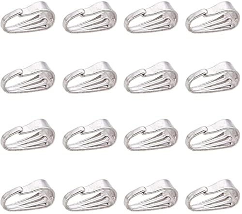 CHGCRAFT 100pcs 8x3mm 304 Stainless Steel Snap Bail Hook Pinch Clip Pendant Charms Clasps Chain Connector for Neckalce Bracelet Jewelry DIY Craft Making