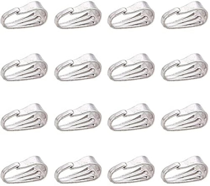 CHGCRAFT 100pcs 8x3mm 304 Stainless Steel Snap Bail Hook Pinch Clip Pendant Charms Clasps Chain Connector for Neckalce Bracelet Jewelry DIY Craft Making