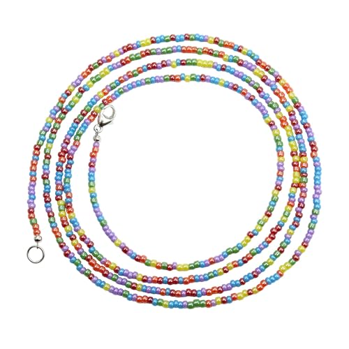 Kathy Bankston Rainbow Luster Seed Bead Necklace, Thin 1.5mm Strand | Thin Delicate Strand, Layering Necklace, Choker to Long Lengths, Made to Order