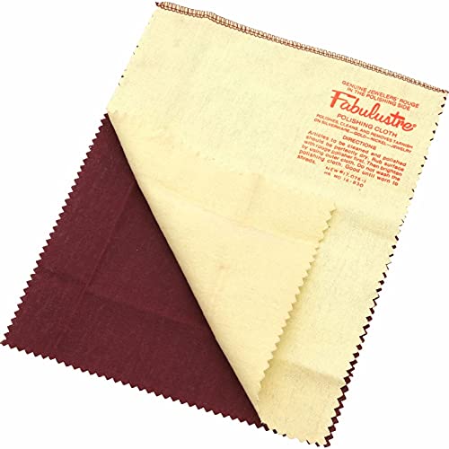 Fabulustre Polishing Cloth/Rouge Cloth 9" x 11" Yellow/Red Pkg of 3