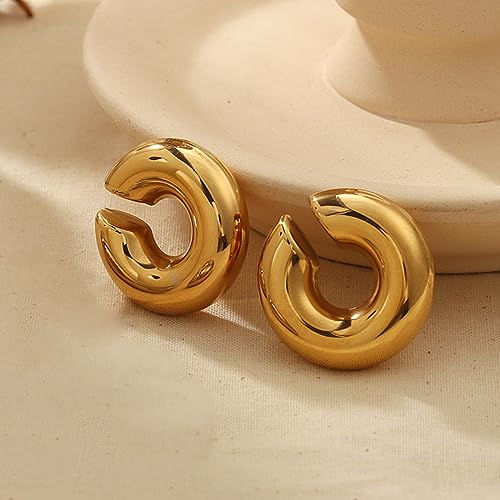 Ear Cuff Earrings for Women Chunky Ear Cuffs Non Piercing | Clip on cartilage earrings helix fake earrings jewelry trendy stuff christmas gift stocking stuffers - color: P