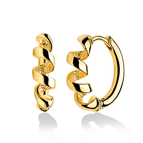 LOYATA Gold Huggie Hoop Earrings 14K Gold Plated Dainty Small Simple Hypoallergenic Jewelry Gift for Women - style: ED287