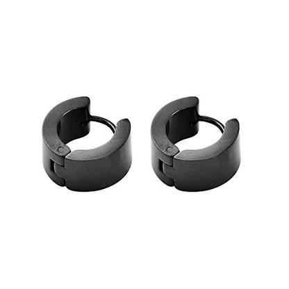 Small Hoop Huggie Earrings For Mens Womens - color: Black
