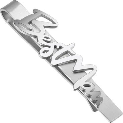 HAWSON Father of the Bride and Groom Tie Clip Best Man Skinny Stainless Steel Marriage Tie Bar Wedding Gift for Man - style: 2.5''-BESTMEN