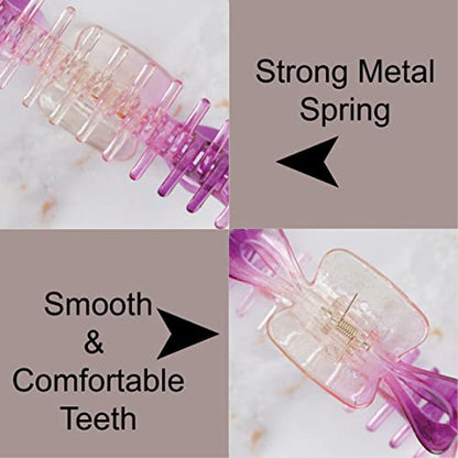 Women's Jumbo Jaw Clip Extra Large Marbelized Hair Claw (Glittter Purple) - color: Glittter Purple