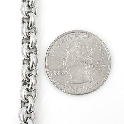 Stainless Steel Belcher Rolo Chain Men Bracelet 7mm