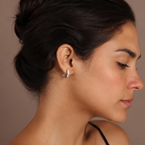 LeCalla 925 Sterling Silver Stud Earrings for Women | Pierced Omega Back Earring | Omega Earrings Jewelry Gift for Her, Wife | Daily Wear & Special Occasion Earring - color: Omega Back 11