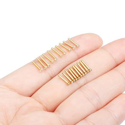 Hoeudjo Nose Studs Surgical Steel Cubic Zirconia Nose Rings Kit for Women Men Tiny Nose Stud Screw & Bone & L Shaped Nostril Piercing Jewelry 24-18 Gauge 20 Pieces Set - color: gold-tone,nose bone studs, size: 18g/1.5mm clear CZ