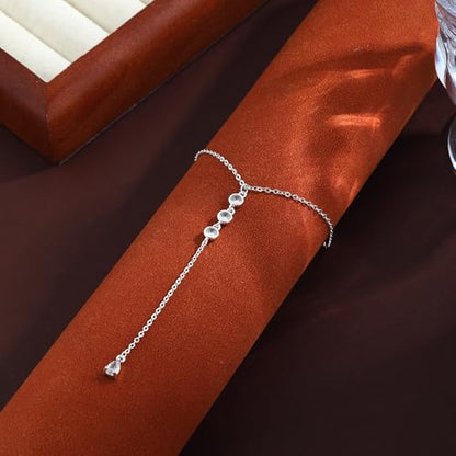 Lariat Gold Necklaces for Women Trendy Dainty Long Necklace 14k Gold Plated/Silver Layered Drop Beaded Chain Necklaces Y-shaped Pendant Necklace Simple Gold Jewelry Gifts - color: Y Rain-Silver