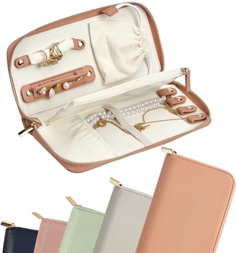 Travel Jewelry Organizer Case - for Tangle-Free Necklaces, Earrings, Rings, Bracelets Storage, Travel Essentials, Fashion Portable Jewelry Travel bags for Women - Large Orange - color: Large Orange