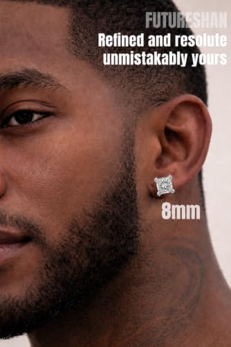 Magnetic Earrings for Men 5A Cubic Zirconia Stainless Steel Clip On Earring | 2 Pairs Fake Earrings Non Pierced Magnet Nose Stud Piercings for Women, 5/6/7/8MM Simulated Diamond, Gold/Silver/Black Color - color: Silver-Style Two-8mm
