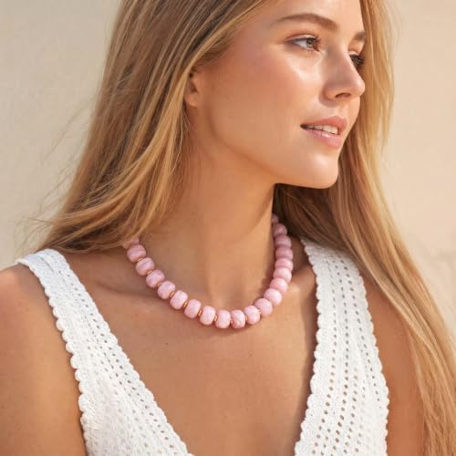 Chunky Beaded Necklace for Women, Colorful Trendy Statement Summer Jewelry Gift - color: necklace-34