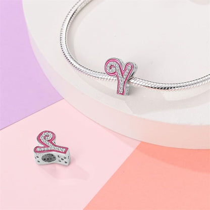 925 Sterling Silver Letter Charms Fits Pandora Bracelets Alphabet AZ Bead Charm for Bracelets Necklace with 5A Cubic Zirconia for Women Birthday Ceremony DIY Jewelry Gift - style: Y