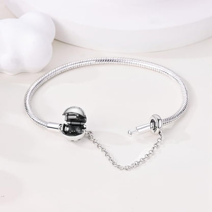 KUNSIR 925 Sterling Silver Snake Chain Bracelet with Safety Chain Charm Bracelets for Women Teen - style: KJB023