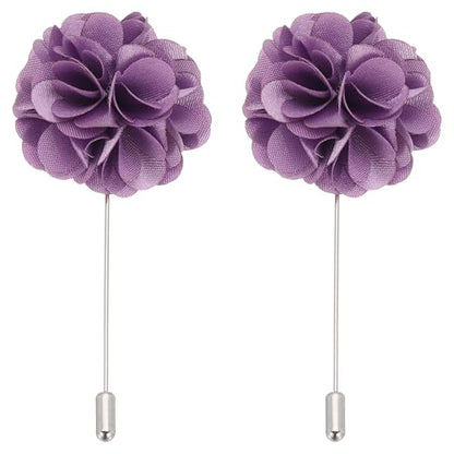 PATIKIL Flower Boutonnieres Pin, Lapel Pin for Men Camellia Flower for Suit Wedding Graduation Anniversary Graduation Outfit Accessories - color: Light Purple