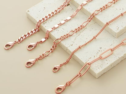 Gold Bracelets Set for Women Non Tarnish Trendy,14K Gold Plated Dainty Stackable Paperclip Cuban Link Chain Bracelets, Simple Cute Cuff Bracelets Jewelry Set Adjustable 7"+2" - color: Rose Gold
