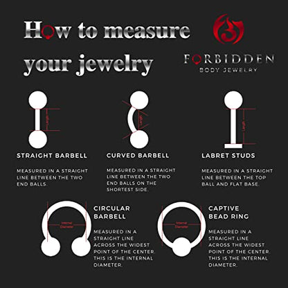 Forbidden Body Jewelry Snake Eyes Piercing Jewelry Tongue, Conch, Belly Button or Eyebrow Rings for Women & Men - 16g Curved Barbell 3mm Clear Crystal Surgical Steel Piercing (1 Pcs - 9/16") - color: Clear/Black