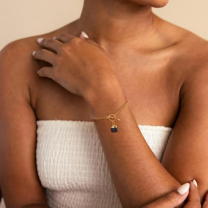 Crystal Bracelet for Women, Dainty 14K Gold Plated Chain Bracelet | Handmade Healing Crystals and Stones Spiritual Jewelry Gifts for Women - style: Lapis Lazuli Bracelet