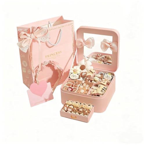 134 Pcs Princess Hair Accessories Set For Girls - Cute Milk Coffee Color Hair Clips, Hair Bands, Hair Ties With Gift Box & Handbag, Sweet Hair Decor For Kids Teens Daily Wear & Birthday Gifts