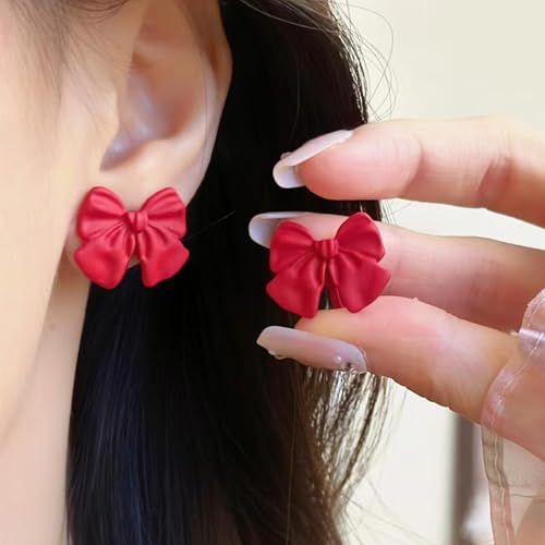 Bow Earrings Red Earrings for Women Dangle Cute Earrings Red Stuff Jewelry Outfits Accessories Gifts for Girls - color: A3:red bow earrings