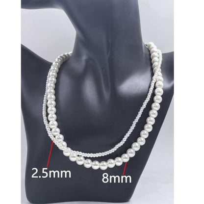 Imitation Pearl Necklace for Women Round Bead Beaded Pearl Choker Necklace Bead Pearls Necklaces Trendy Jewelry Gift 2.5 3 4 5 6 7 8 10 12 MM
