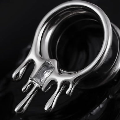 COOEAR Stainless Steel Melting Design Ear Expander, Stylish and Durable Ear Stretching Gauges Plugs. - color: S8710G, size: 8 mm