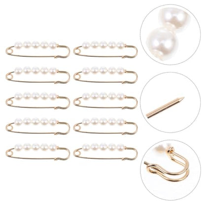 20pcs Dress Safety Brooches Faux Pearl Pants Waist Clips Women's Clothing Pants Waist Tightener Pins for Sweater Cardigan Shawl Clips