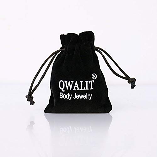 QWALIT Belly Button Rings 14G Surgical Steel Belly Rings CZ Opal Navel Piercing Jewelry for Women Girls 3/8" 10mm Silver Rose Gold - color: A17-3pcs-gold