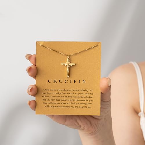 Baydurcan Dainty Gold Necklace for Women Ankh Mom Jesus Sun Star Necklace | 14K Gold Plated Pendant Necklaces Gifts for Friends Sister Mother, Birthday, Christmas, Graduation, Inspirational Gifts - style: Jesus