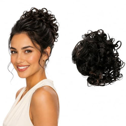 CAISHA Jumbo Hairpiece Scrunchy Updo Voluminous Curly Messy Bun Brown G18L - color: brown #8 G18L