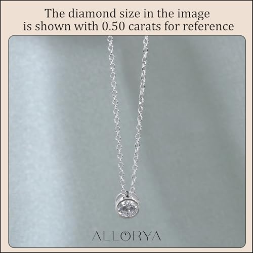 Solitaire Bezel Set Pendant Necklace | 0.25 Ctw | Round Cubic Zirconia | Women | 925 Sterling Silver