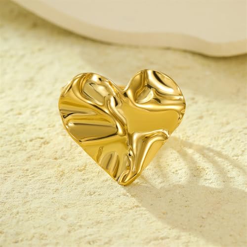 Kokoma Textured Heart Silk Scarf Ring for Women Love Hearts Stainless Steel Shawl Clips Scarves Rings Buckle Holder Brooch Simple Finger Band Accessories Jewelry