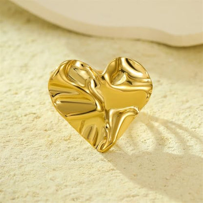 Kokoma Textured Heart Silk Scarf Ring for Women Love Hearts Stainless Steel Shawl Clips Scarves Rings Buckle Holder Brooch Simple Finger Band Accessories Jewelry