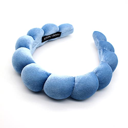Headbands Women Hair Head Bands, Padded Fabric Hair Bands Wide Velvet Non Slip Headband Hair Accessories for Women Girls, Blue - color: Blue