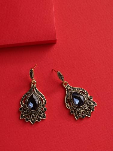 Christmas Halloween Red Heart Shaped Pattern Alloy Earrings, Gothic Antique Style Jewelry for Women - style: Earrings EARR.002