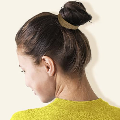 IKOCO 150PCS Seamless Hair Ties for Women, No Damage, Light Brown | Cotton Ponytail Holders, Value Pack, Elastic, No Breakage, No Crease, Durable Hold, for Thick & Curly Hair - color: Light Brown