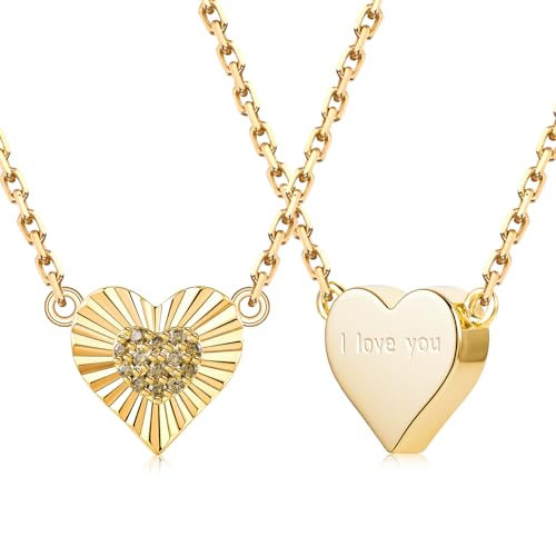 Gold Heart Birthstone Necklace for Women CZ Pendant Gift | Cubic Zirconia, Birth Stone, Gold Plated, Elegant, Jewelry, Gift, Birthday, Mother's Day, Anniversary, Christmas