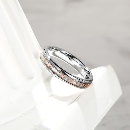 King Will Mens 8mm Cross Groove Tungsten Carbide Wedding Ring | Rose Gold, 8mm, Grooved, Comfort Fit, Cross design, Everyday Wear - color: Frosted-Gold 8mm