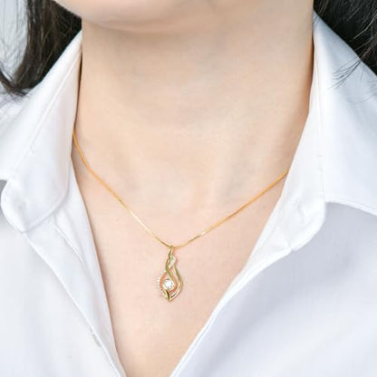 Moissanite Infinity Pendant Necklace for Women | 4mm D Color Moissanite 925 Sterling Silver Infinity Knot Necklace for Mom Wife Birthday Jewelry Gifts - color: Gold