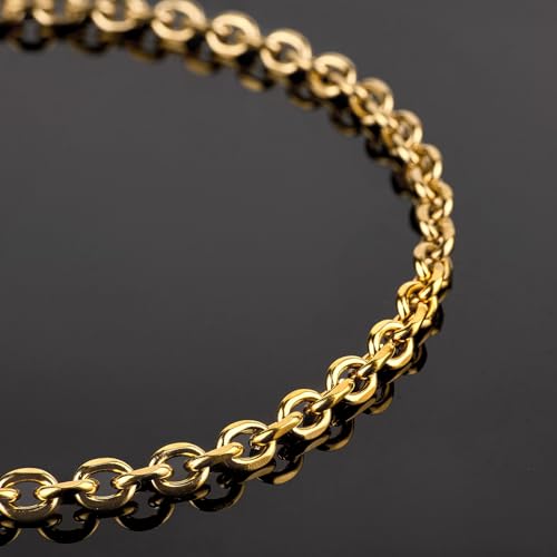 UMAOKANG Gold Cable Chain for Jewelry Making Stainless Steel Bulk Chains | 5 Meters Permanent Jewelry Chains Diamond Cut PVD Gold Plating Link Chain on Spool with Jump Rings Lobster Clasps - color: 1.6 Gold Cable
