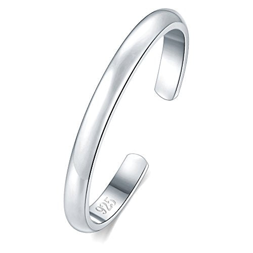 BORUO Toe Rings - 925 Sterling Silver Band Ring - Waterproof 14K Gold Plated Toe Rings - Sterling Silver Rings for Women, 2 mm, 3mm, 4mm - color: 925 Sterling Silver 2mm Toe Ring