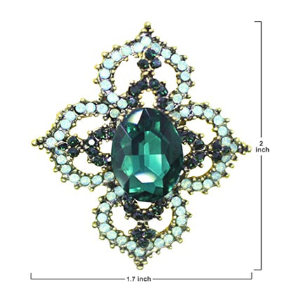 Brooch Pins for Women Girls Fashion Flower Crystal Rhinestone Pearl Jewelry - color: Color 4