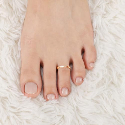 Hoops & Loops 925 Sterling Silver Open Toe Ring for Women & Men, Minimalist Adjustable Band, Tarnish Resistant, Hypoallergenic, Silver, Gold, Rose Gold, Black - color: Rose Gold