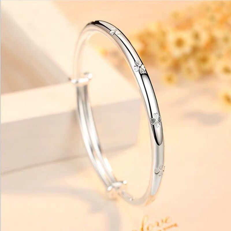 925 Sterling Silver Bracelet Plated Cuff Bangle Bracelet Fashionable Multi-layer Cross Wire Bangle Bracelet Open Adjustable Wide Cuff Bracelet for Teen Girls Fashion Jewelry - color: 01