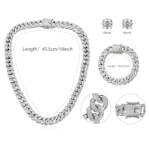 Luxval Tennis Necklace 14K Gold Plated Rhinestone Butterfly Choker Necklaces for women Dainty Zirconia Cut Faux Diamond chain 3mm - color: Cuban-3sets