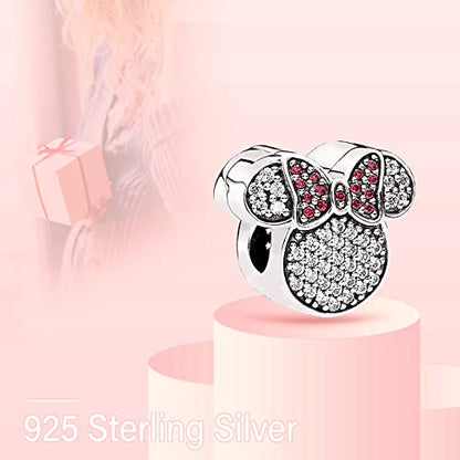 MITSOKU 925 Sterling Silver Charms for Bracelets Necklaces Animal prototype Pendant Safety Chain Dangle Pendants Beads Christmas Day Charms Jewelry Gift for Women - style: Cartoon Mouse Headwear
