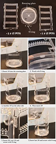 Sooyee 360 Rotating Earring Holder and Jewelry Organizer, Black | 4 Tiers, 156 Holes and 160 Grooves, For Necklaces Earrings Piercings, Classic Stand - color: Black