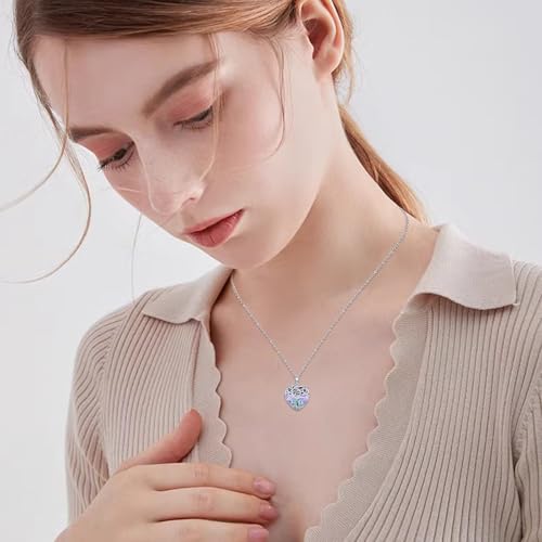 925 Sterling Silver Necklace Gifts for Women Crystal/Opal Jewelry Pendant Christmas Birthday Gift - style: 3 Children